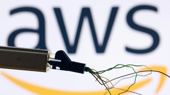 AWS logo and broken ethernet cable are seen in this illustration taken October 20, 2025. REUTERS/Dado Ruvic/Illustration(REUTERS)