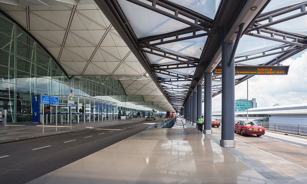 Loading area at Terminal 1, Hong Kong International Airport.