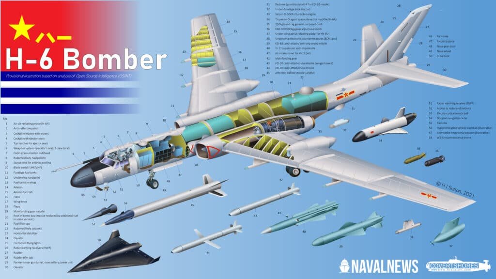 Cutaway of Xian H-6 bomber