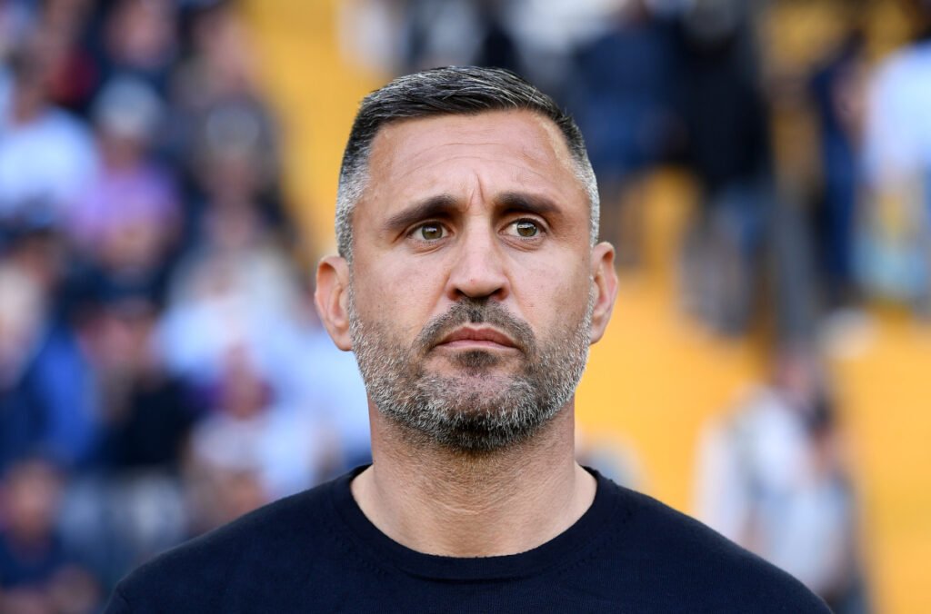 UDINE, ITALY - APRIL 28: Daniel Niccolini, assistant manager of Bologna, looks on prior to the Serie A match between Udinese and Bologna at Stadio Friuli on April 28, 2025 in Udine, Italy. (Photo by Alessandro Sabattini/Getty Images)