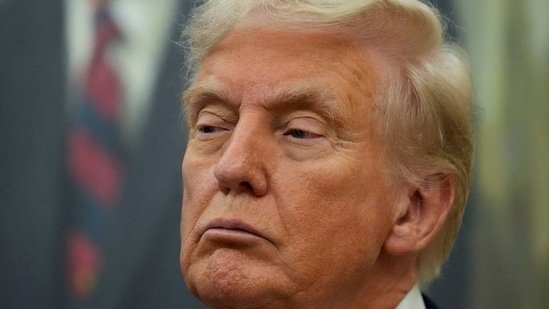 US President Donald Trump looks on, on the day he announces a deal with Pfizer to sell drugs at lower prices.(REUTERS)