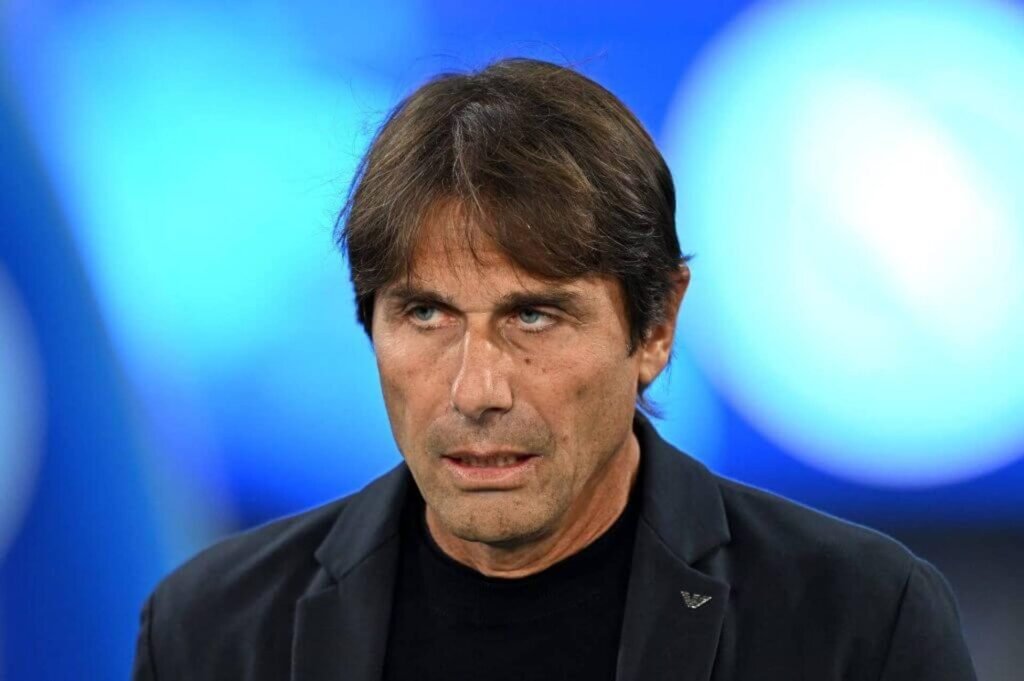 Antonio Conte, Napoli head coach, looks on during a Champions League game with Porto this season.