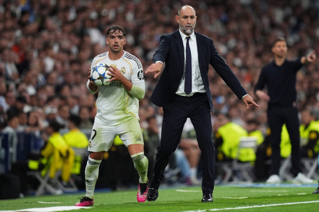 MADRID, SPAIN - OCTOBER 22: Igor Tudor, Head Coach of Juventus, gestures during the UEFA Champions League 2025/26 League Phase MD3 match between Real Madrid C.F. and Juventus at Estadio Santiago Bernabeu on October 22, 2025 in Madrid, Spain. (Photo by Angel Martinez/Getty Images)