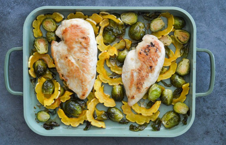 Sheet-Pan Maple Dijon Chicken & Fall Veggies from Start TODAY app
