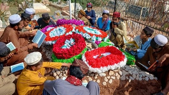 Afghanistan-Pakistan clashes live updates: Mourners read the holy Quran while sitting around the grave of a paramilitary personnel who was killed during the Afghanistan-Pakistan border clashes.
