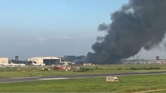 A massive fire broke out at the Dhaka airport on Saturday.(PTI)
