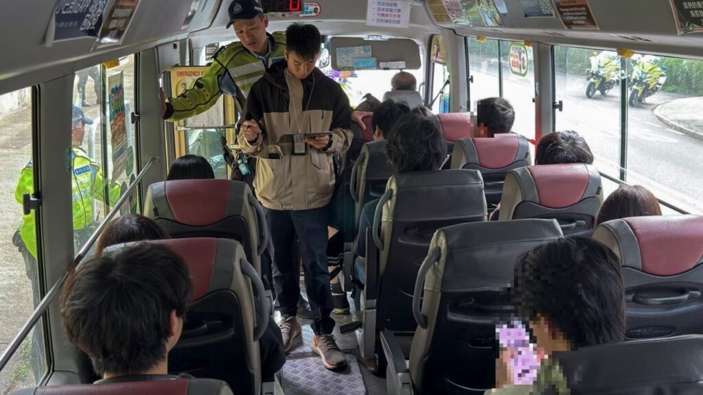Undercover Hong Kong police catch 31 minibus commuters not wearing seat belts
