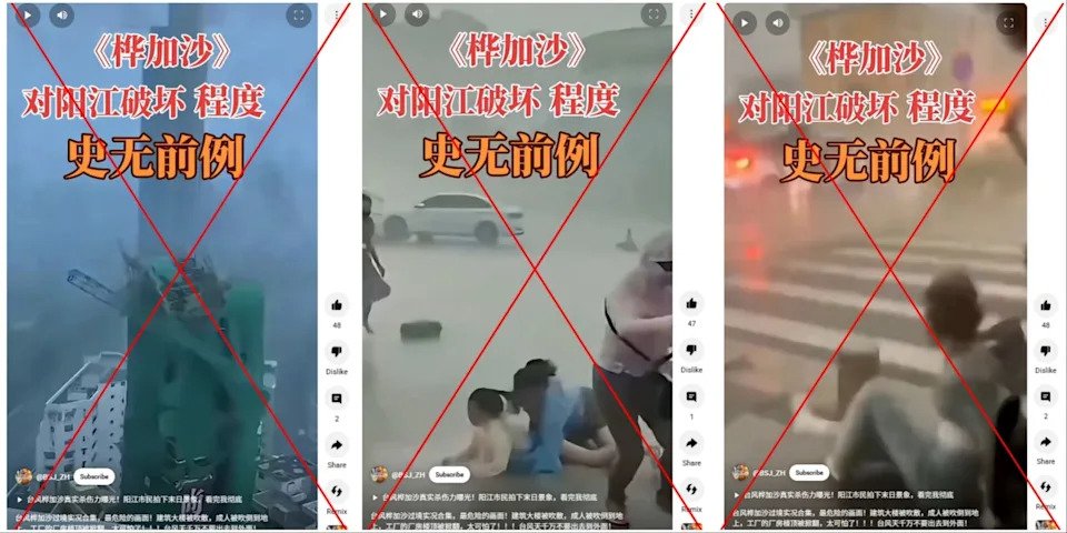 <span>Screenshots of the false post, taken on October 2 with red Xs added by AFP</span>