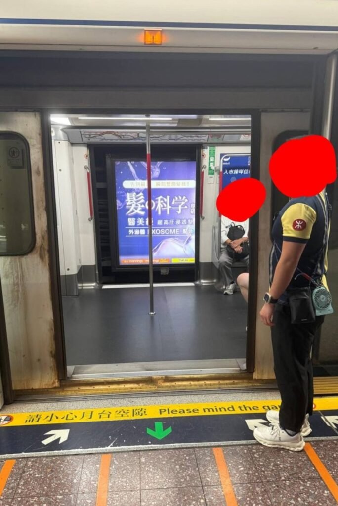 The incident happened on a train heading from Wan Chai to Causeway Bay stations on Saturday. Photo: Handout