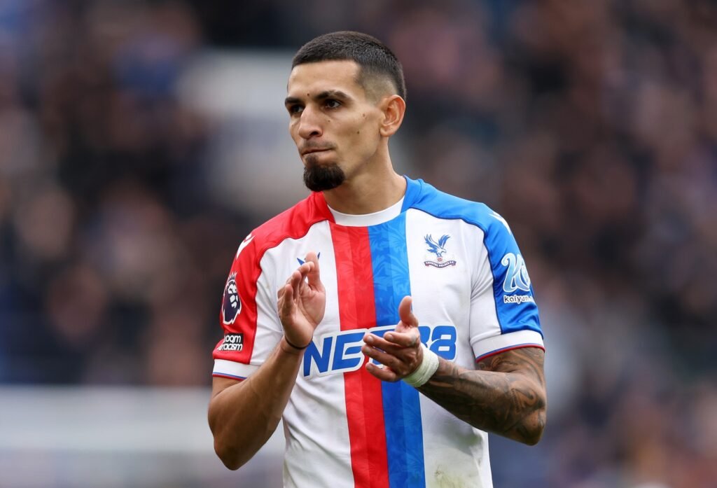 Daniel Munoz of Crystal Palace acknowledges the fans
