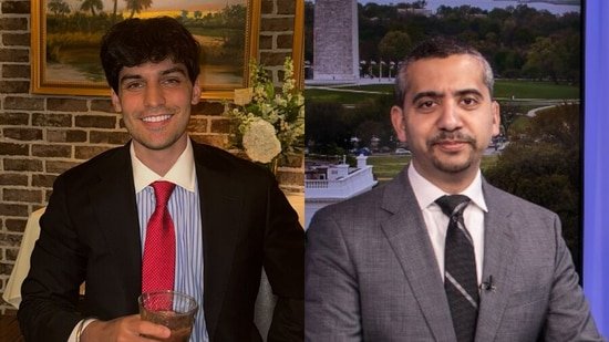 Journalist Mehdi Hasan (right) reminded Nalin Haley (left) that his own grandfather, Ajit Singh Randhawa, was an immigrant.(X)