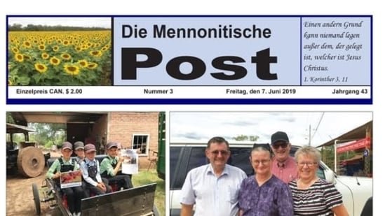 Die Mennonitische Post—or simply the Post—is a unique sort of newspaper. It is written by Mennonites, for Mennonites. (Facebook.)