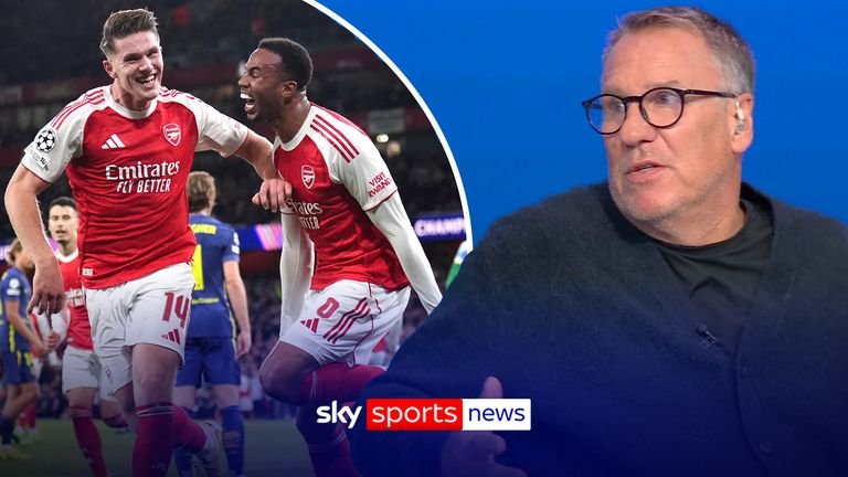 Paul Merson gives his reaction to Arsenal's 4-0 Champions League win over Atletico Madrid at The Emirates.