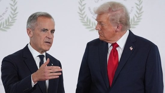 Trump has "terminated' all trade talks with Canada, weeks after Mark Carney visited the White House to mend trade ties with Washington.(AFP)