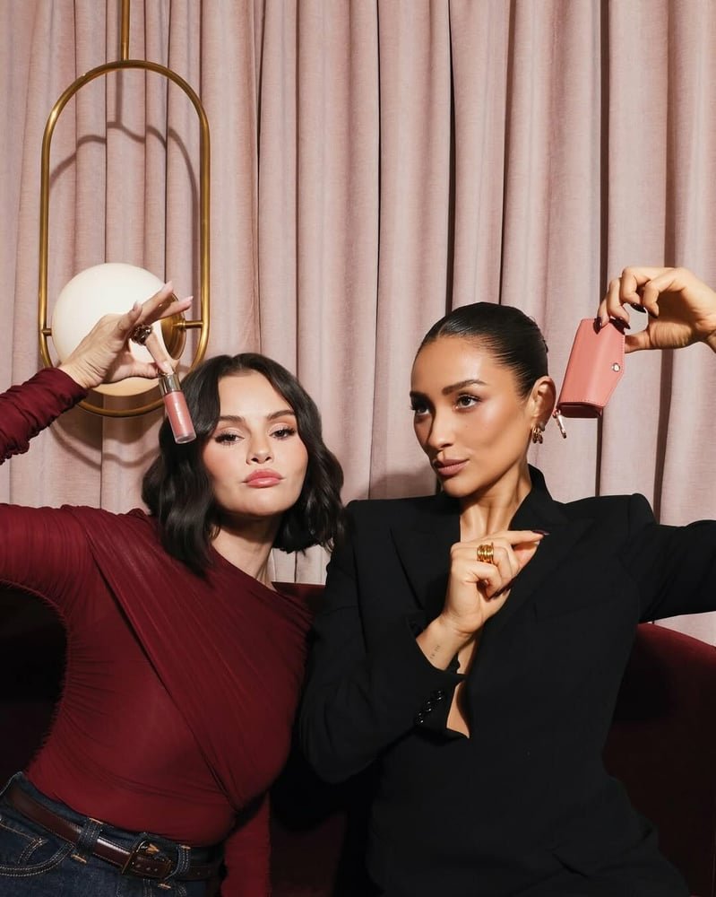 Selena Gomez and Shay Mitchell introduce the “Beauty On-the-Go” collection.